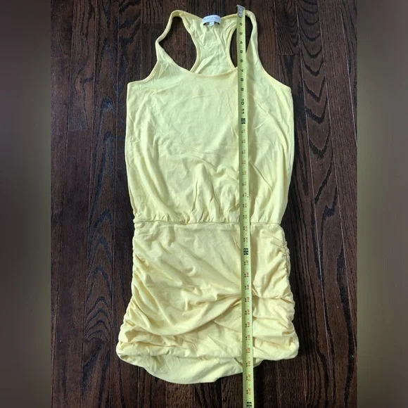 Michael Stars Women’s XS Racerback Scoop Neck Mini Dress w/Side Ruched Skirting - Picture 4 of 8